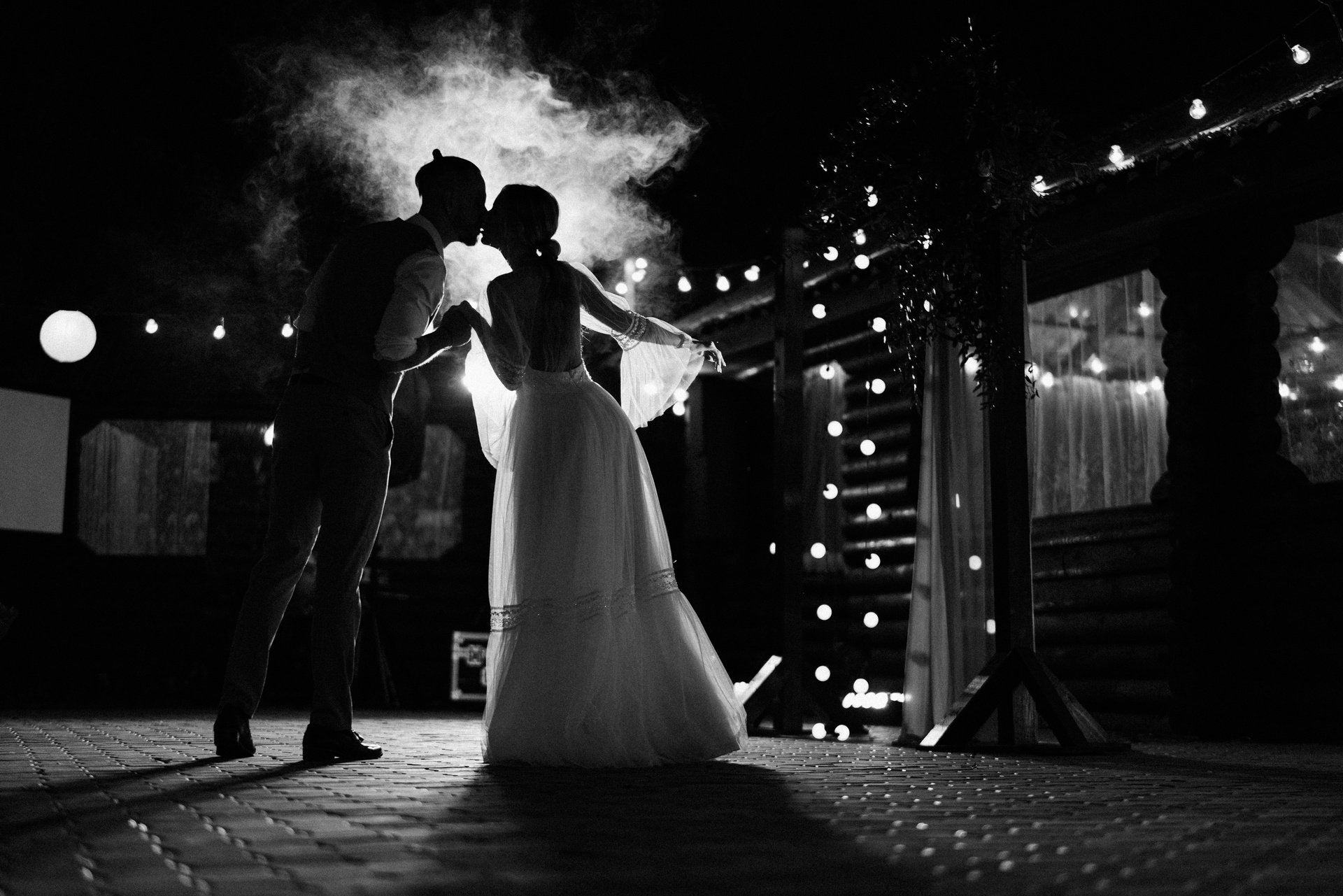 Bride and Groom During Their First Dance 